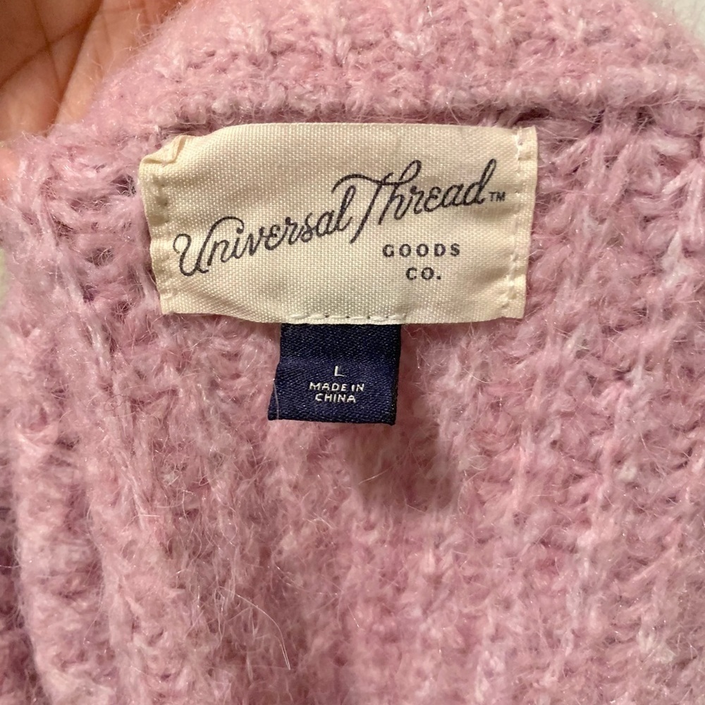 Universal Thread fuzzy knit sweater vest bohemian casual hobo lilac large - Picture 4 of 7